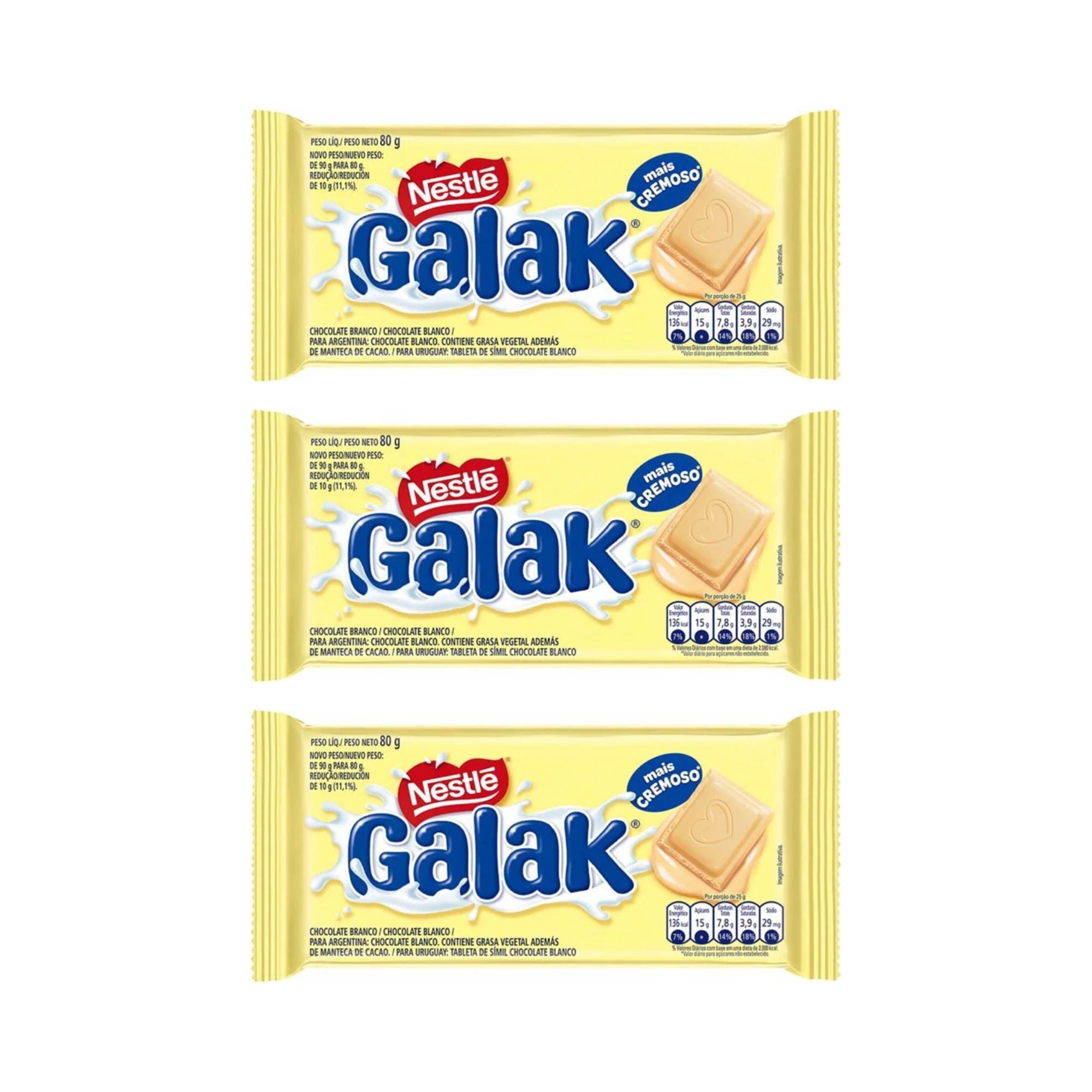 Nestlé Barra de Chocolate Galak (3x80g)